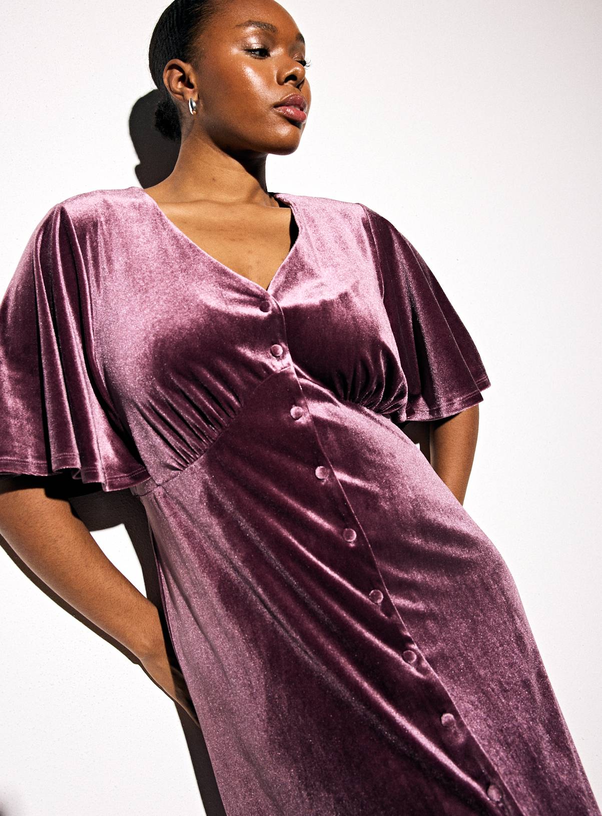 Dark Red Velvet Midaxi Tea Dress 6 - Image 1